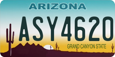 AZ license plate ASY4620
