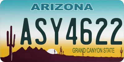 AZ license plate ASY4622