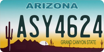 AZ license plate ASY4624