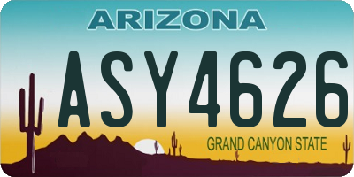 AZ license plate ASY4626