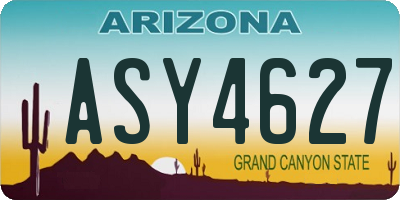 AZ license plate ASY4627