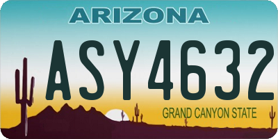 AZ license plate ASY4632