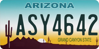 AZ license plate ASY4642
