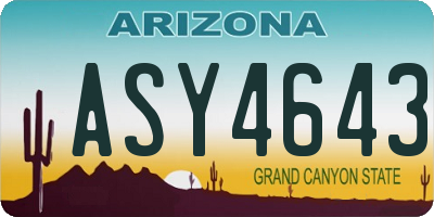 AZ license plate ASY4643