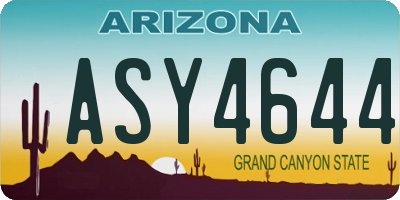 AZ license plate ASY4644