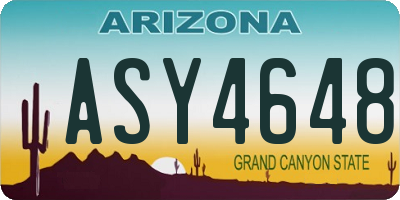 AZ license plate ASY4648