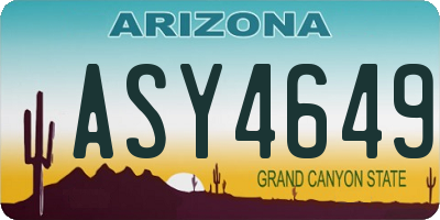 AZ license plate ASY4649