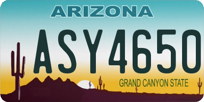 AZ license plate ASY4650