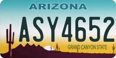 AZ license plate ASY4652