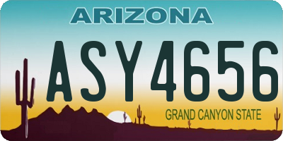 AZ license plate ASY4656
