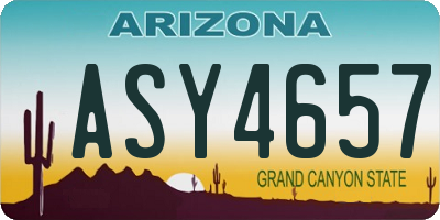 AZ license plate ASY4657