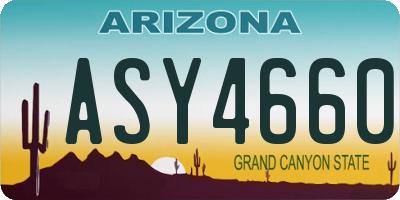 AZ license plate ASY4660