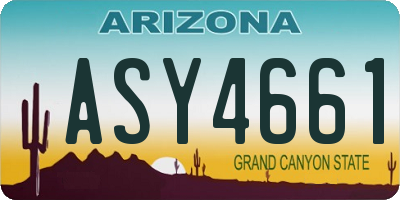 AZ license plate ASY4661
