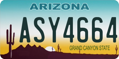 AZ license plate ASY4664