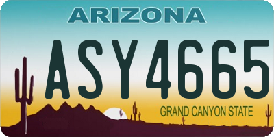 AZ license plate ASY4665