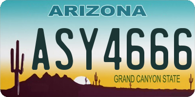 AZ license plate ASY4666