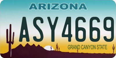 AZ license plate ASY4669