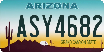 AZ license plate ASY4682