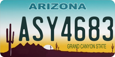 AZ license plate ASY4683