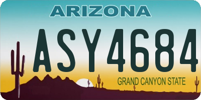 AZ license plate ASY4684