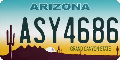 AZ license plate ASY4686