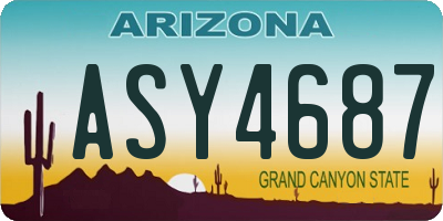 AZ license plate ASY4687