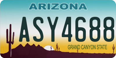 AZ license plate ASY4688