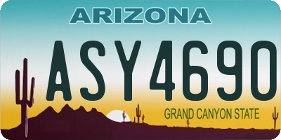 AZ license plate ASY4690