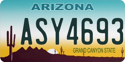 AZ license plate ASY4693