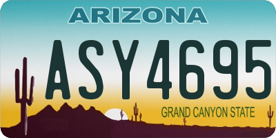 AZ license plate ASY4695