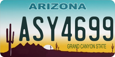 AZ license plate ASY4699