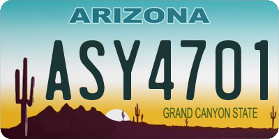 AZ license plate ASY4701