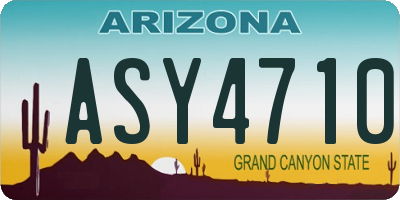 AZ license plate ASY4710