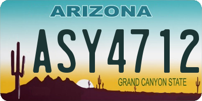 AZ license plate ASY4712