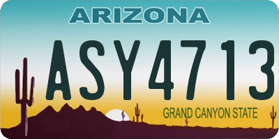 AZ license plate ASY4713