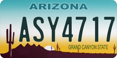 AZ license plate ASY4717