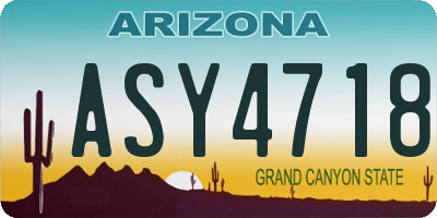 AZ license plate ASY4718