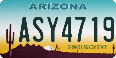 AZ license plate ASY4719
