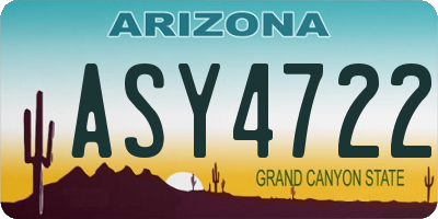 AZ license plate ASY4722