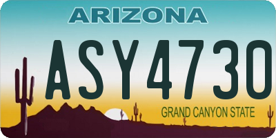 AZ license plate ASY4730