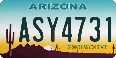 AZ license plate ASY4731