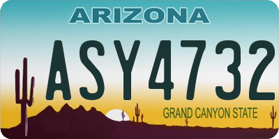 AZ license plate ASY4732