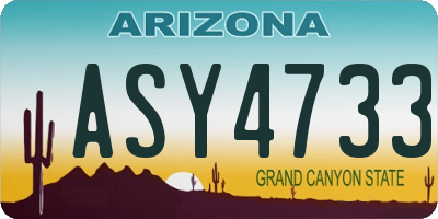 AZ license plate ASY4733