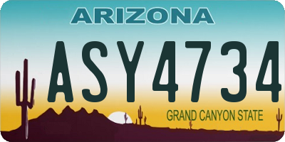 AZ license plate ASY4734