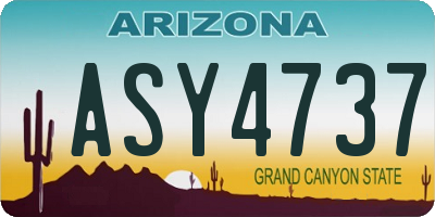 AZ license plate ASY4737