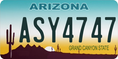 AZ license plate ASY4747