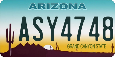 AZ license plate ASY4748