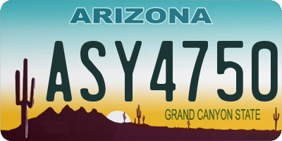 AZ license plate ASY4750