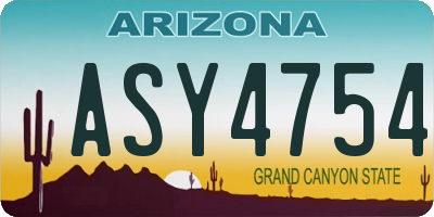 AZ license plate ASY4754