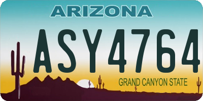 AZ license plate ASY4764